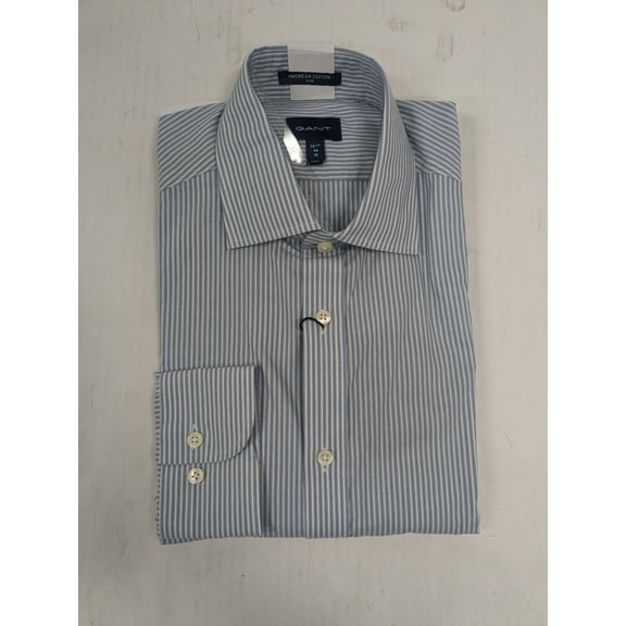 GANT Vintage Blue Pure Prep Broadcloth Stripe Shirt 3019030 Size M