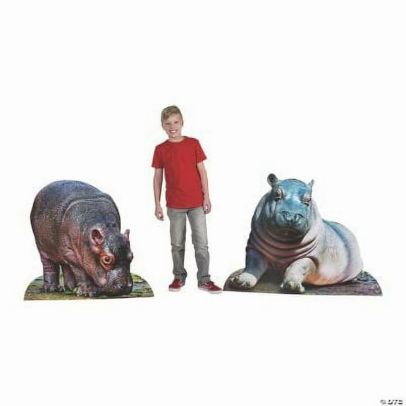Fun Express Rainforest VBS Baby Hippo Stand-Ups – Fun & Colorful Jungle Party Décor for Birthdays Baby Showers and Themed Events – Perfect for Kids Parties Celebrations and More – 2 Pieces