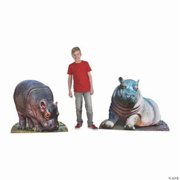Fun Express Rainforest VBS Baby Hippo Stand-Ups – Fun & Colorful Jungle Party Décor for Birthdays Baby Showers and Themed Events – Perfect for Kids Parties Celebrations and More – 2 Pieces
