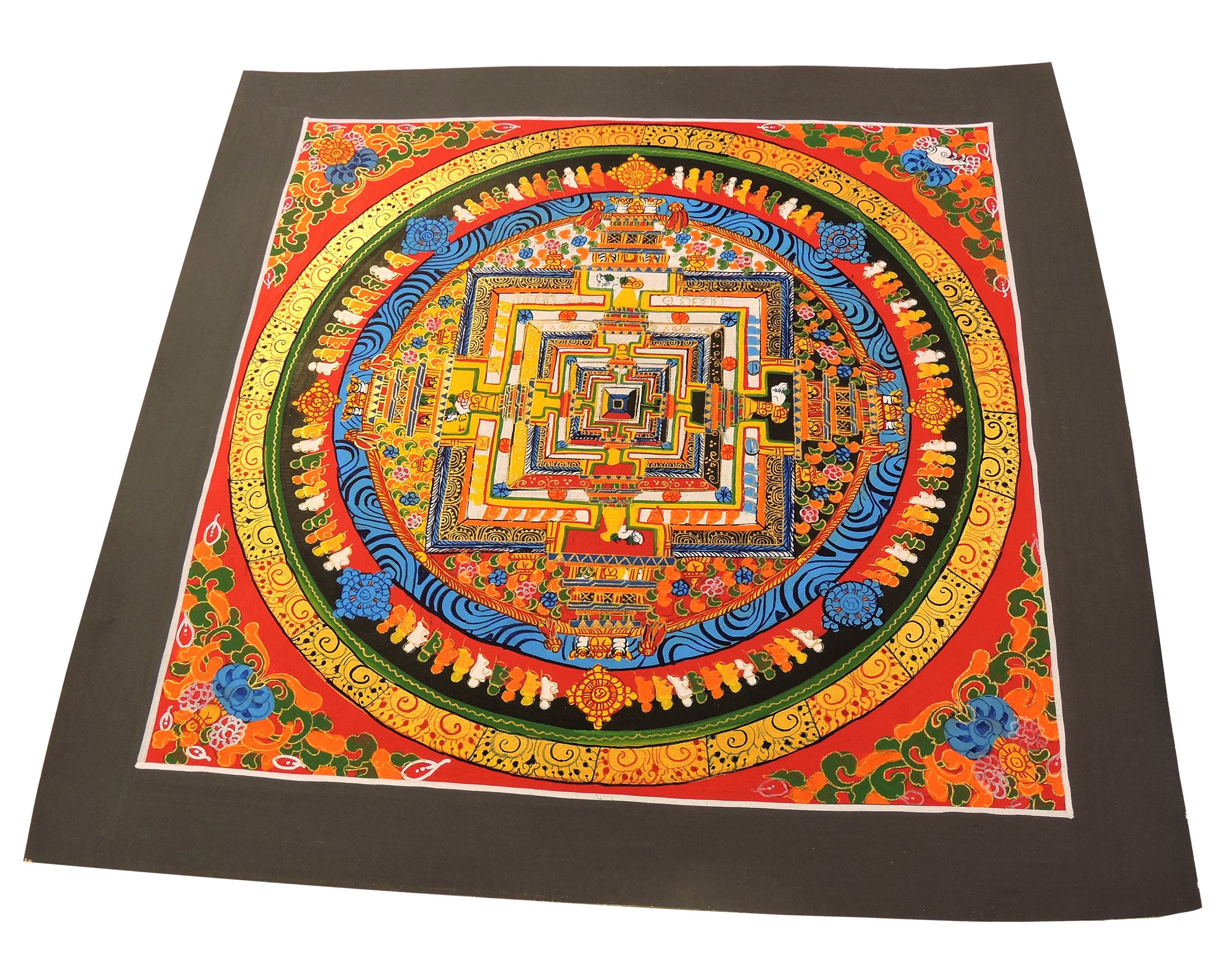 new house interior design manadala Tibetan thangka paper poster 8x10" print 