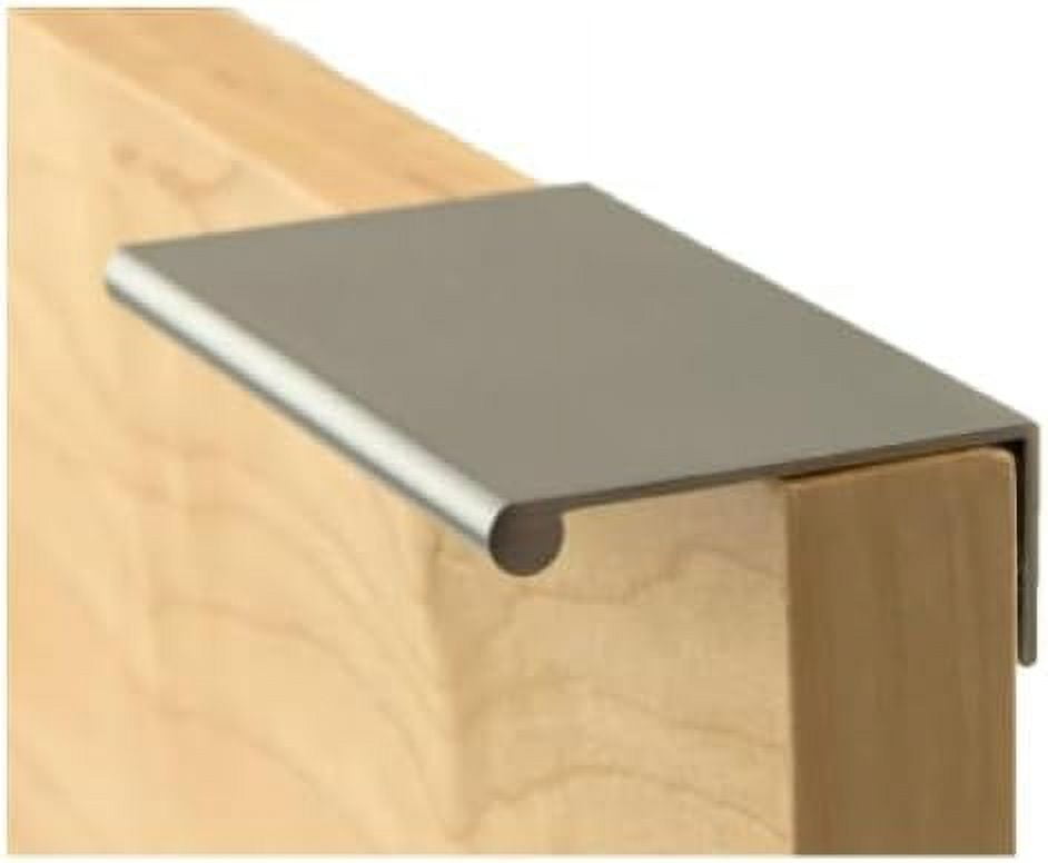 Silverline Cabinet Finger Edge Pulls Aluminum Lightweight Kitchen Door Drawer Handle, Brush Satin Nickel (10, Length 2.95" (75mm))