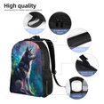 thumbnail image 5 of Cauagu Colorful Plant Wolf Print Backpacks,Travel Daypack Casual Laptop Backpack Bookbag Fits 15 Inch Computer for Men Women, 5 of 8