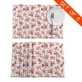 thumbnail image 4 of Home Rose Flower Pattern Placemats Set Of 6 Washable Wipeable Place Mats Place Mats For Festival, Parties, Family Dinner (12 X 18inch), 4 of 8