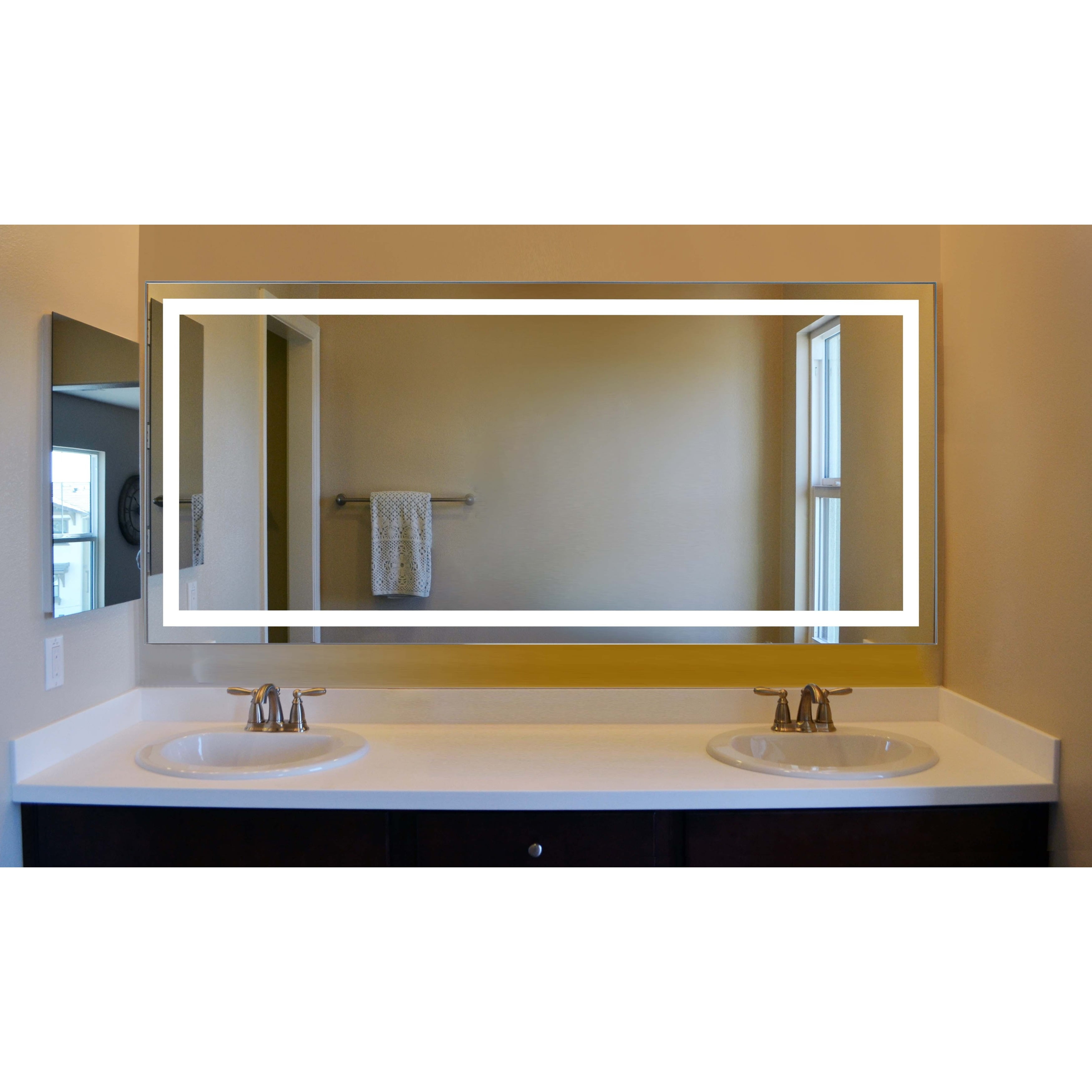 Terra LED Wall Mount Lighted Vanity Mirror Featuring IR Sensor, Rocker 