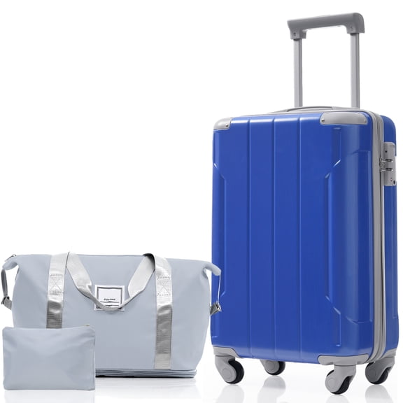Euroco 20" Carry On Luggage Set 3 Piece,ABS Hardshell Lightweight Suitcase with Spinner Wheels & TSA Lock,Airline Approved Suitcase set for Weedend Getaways,Business Travel,Dazzling Blue