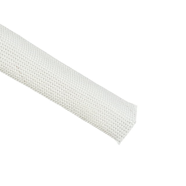 Uxcell 3.3Ft-20mm Alta TEMP Funda de Fibra de Vidrio Aislante Protectores de Cable Blanco