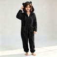 thumbnail image 6 of JOANKDMI Girls Fuzzy Fleece Size 7-8 Onesie Pajamas with Cute Ears Hood and Pockets Zipper One Piece Jumpsuit Warm Fluffy Sleepwear for Winter Lounge Homewear, 6 of 7
