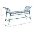 thumbnail image 6 of SAFAVIEH Hadley Outdoor Patio Swirls Garden Bench, Antique Blue, 6 of 7