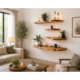 thumbnail image 4 of Wall Mounted Shelves, Easy-to-Install, Wall Storage Ledges for Living Room, Bathroom, Bedroom, Kitchen, Rustic Brown, 4 of 8