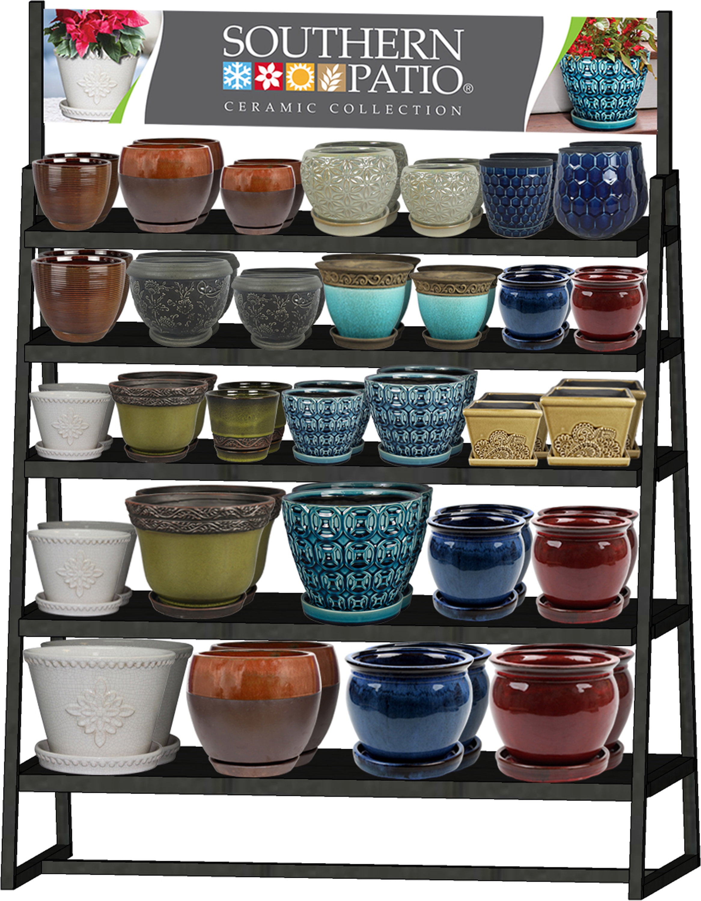 Southern PatioCeramic Planter Planogram Assorted 4 Foot