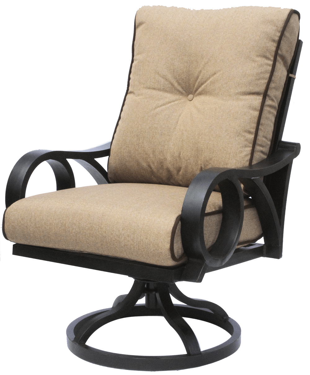 Outdoor Patio Swivel Rocker Chair With Sunbrella Sesame Linen Cushion  Walmart.com