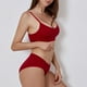 thumbnail image 5 of Conjunto de lencería sin costuras de 2 piezas con cuello en U para mujer: sujetador halter de cintura alta y braguitas, nailon/spandex, ropa de dormir/noche sexy, 5 of 8