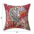 thumbnail image 3 of Stylo Culture Indian Chair Seat Throw Pillow Cover 16x16 Kantha Embroidered Pink Traditional 40x40 cm Home Decor Cotton Paisley Square Cushion Cover | 1 Pc, 3 of 4