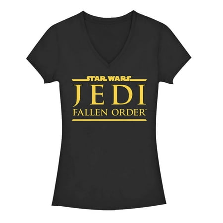 Star Wars Jedi: Fallen Order Juniors' Golden Logo V-Neck (Best Order To See Star Wars)