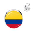thumbnail image 2 of Palestine Thailand Cyprus Egypt Colombia Tunisia Austria Iceland Cambodia National Flag Adjustable Glass Cabochon Rings For Gift, 2 of 5