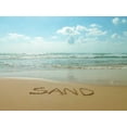 thumbnail image 2 of Frank, Assaf 14x12 White Modern Wood Framed Museum Art Print Titled - Word Sand written on the beach, 2 of 4