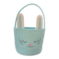thumbnail image 3 of Cesta de conejito de Pascua con asa, adorable bolsa de golosinas vacía, organizador de almacenamiento Verde claro, 3 of 9
