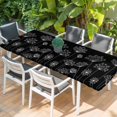 thumbnail image 2 of Black Dandelion Table Cloths for 8 Foot Rectangle Tables, Spring Modern Minimalist Country Flower Patio Waterproof Elastic Fitted Tablecloths, Washable Rectangular Table Cover for Camping, 2 of 8