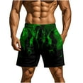 thumbnail image 1 of Beach Shorts for Men, Fast-Drying Polyester Swim Trunks with Flame Print, Lightweight Summer Casual Wear, Elastic Waistband, Side Pockets, UPF Protection, 1 of 9