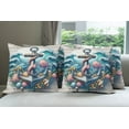 thumbnail image 2 of Ambesonne Nautical Throw Pillow Cover Pack of 4, Underwater Around Anchor, 4 Pcs-26" x 26", Teal Pink and Coconut, 2 of 5