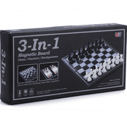 3-in-1 Magnetic Board - Chess/Checkers/Backgammon