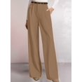 thumbnail image 5 of Womens Wide Leg Dress Pants Business Casual Flowy Work Palazzo Pants High Waisted Slacks Trousers Khaki S, 5 of 7