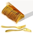thumbnail image 1 of Ninsula Gold Plastic Forks 35P, 1 of 8