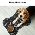 thumbnail image 2 of Unique Bargains Dog Food Mat Super-Absorbent Pet Feeding Mat Dog Mat for Food and Water Bone Shaped Dog Placemat Water Bowl Mat with Non-slip Backing Black, 2 of 7