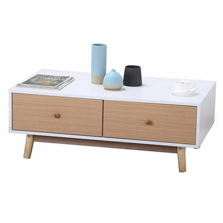 Yaheetech Modern Coffee Table End Cabinet With Drawers Solid Yaheetech Modern Coffee Table End Cabinet With Drawers Solid Wood Legs