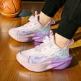 thumbnail image 2 of Kids Platform Sneakers Boys Fashion Color Block Cushioning Thick Sole Running Shoes Comfy Arch Support Lightweight Trainers Basketball Shoes Pink 2.5 Big Kid, 2 of 7