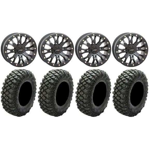 System 3 SB-4 Black (6 1/4 3) 14" Wheels 30" Crawler XR Tires Can-Am Defender