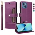 thumbnail image 4 of FOXDOCK Funda tipo Cartera para iPhone 13 – Cubierta de Cuero PU con Múltiples Ranuras, Bolsillo para Efectivo y Correa de Muñeca, 4 of 6
