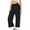 Black, variant on Women's Lace Trim Wide Leg Pants Elastic Waist Soft Sleepwear Bottoms with Pockets Loose Fit Home Wear Casual Relax Pants for All Season Pantalones de Pijama con Encaje