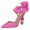 Pink, variant on Women Elegant Pointy Close Toe Crystal High Heels Sandals Ankle Strap Side Bowknot Crystal Chunky Heels Pumps Wedding D'Orsay Shoes Size 16 Black