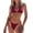 red, variant on Women's Halter Triangle Bikini Set, Removable Padded Top, Tie Side Cheeky Bottom Swimsuit