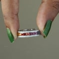 thumbnail image 4 of 925 Starling Silver Rainbow Sapphire Ring, Multi Sapphire Band, Eternity Band Ring, Triple Layer Ring, Anniversary Ring, Handmade Jewelry, Diamond Band, 4 of 5
