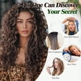 thumbnail image 5 of Clip in Hair Extensions, 4 count 20 inch Curly Hair Extensions Short Soft  Hairpiece Lace Weft Curly Wave Clip Ins Extensions Invisible for Women,Dark  Brown, 5 of 6