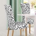 thumbnail image 2 of Stretch Dining Room Chair Cover Removable Washable Slipcover 4pcs White and Black, 2 of 6