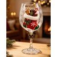 thumbnail image 5 of Christmas Stocking Wine Glass, Snowflake Accent Stemmed Cup, Artistic Holiday Drinkware for Home Christmas Party & Gift Giving, 5 of 6