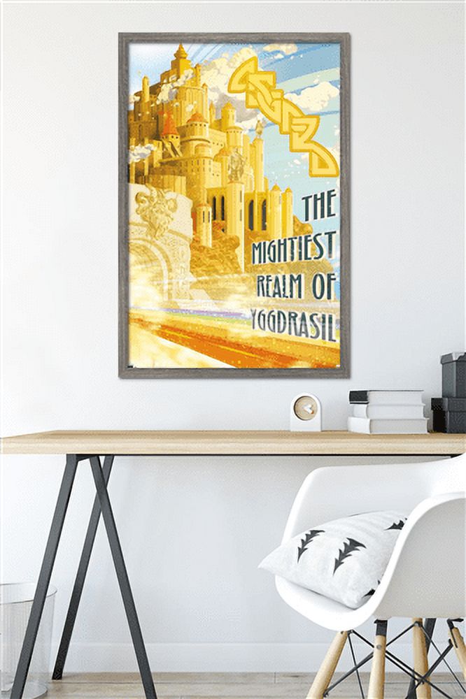 Marvel: Hero Lands - Asgard Wall Poster, 22.375" x 34" Framed