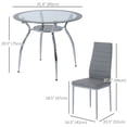 thumbnail image 3 of HOMCOM Ensemble de Table à Manger pour 4, Table de Cuisine Ronde et Chaises Rembourrées, 3 of 10