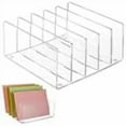 thumbnail image 7 of 5-Row Acrylic File Holder for Desk File Holder Acrylic Desk Organizer Mail Organizer Countertop Desktop Acrylic Mail Display Stands Office Desk Accessories for Envelopes Document Notebook DIY Clear, 7 of 7