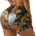 thumbnail image 2 of Kdxio Welcom Fall Print Workout Shorts for Women Seamless Soft Smooth Gym Yoga Scrunch Active Shorts, 2 of 9