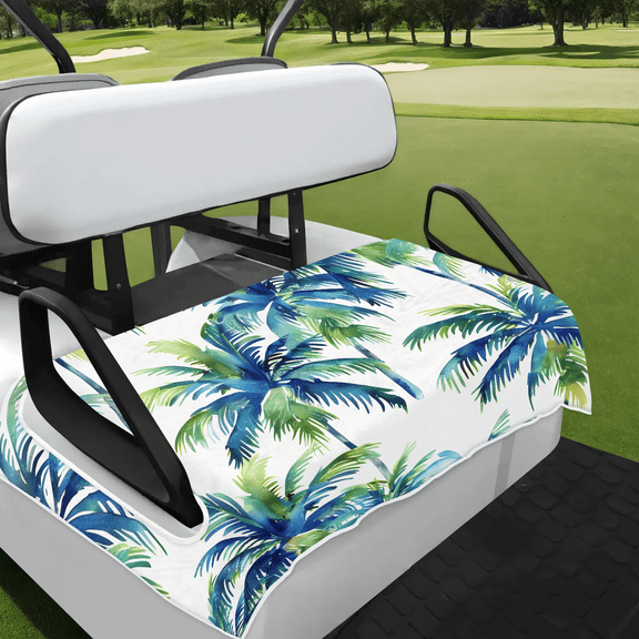 Golf Cart Seat Cover Blanket, 51x31 Inch Soft Polyester Mat with Non-Slip Back, Water-Resistant & Foldable Golf Cart Seat Towel for Outdoor Cart Accessories