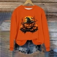 thumbnail image 5 of Jsaierl Halloween Sweatshirts for Women Spooky Pumpkin Ghost Graphic Sweatshirt Trendy Crewneck T-shirt Long Sleeve Holiday Pullover Tops Halloween Gifts, 5 of 6