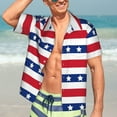 thumbnail image 7 of Disketp Hawaiian Shirts For Men,American Patriotic Stars And Stripes Print Mens Casual Short Sleeve Button Down Shirts Beach Shirt, 7 of 7