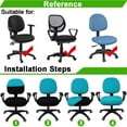 thumbnail image 6 of Stretch Jacquard Office Computer Chair Seat Covers, Removable Washable Anti-dust Desk Chair Seat Cushion Protectors - Black, 6 of 8