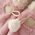 thumbnail image 6 of HJYCHN Cape Poncho Outerwear with Hood and Tie Closure Soft Lined Winter Wear for Toddlers Cozy Fashion Pink 12-24 Months, 6 of 9