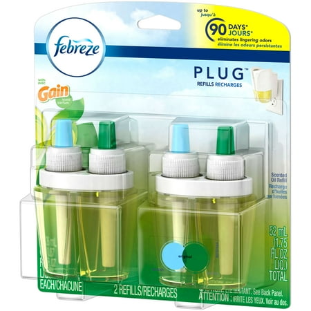 Febreze Plug In Scented Oil Air Freshener Refills, Gain Original Scent, 2 x 0.87 Fl Oz