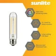 thumbnail image 4 of Sunlite LED Filament T10 Tubular Light Bulb, 6 Watts (60W Equivalent), Medium E26 Base, Dimmable, Clear, ETL Listed, 2700K Soft White, 6-Pack, 4 of 6